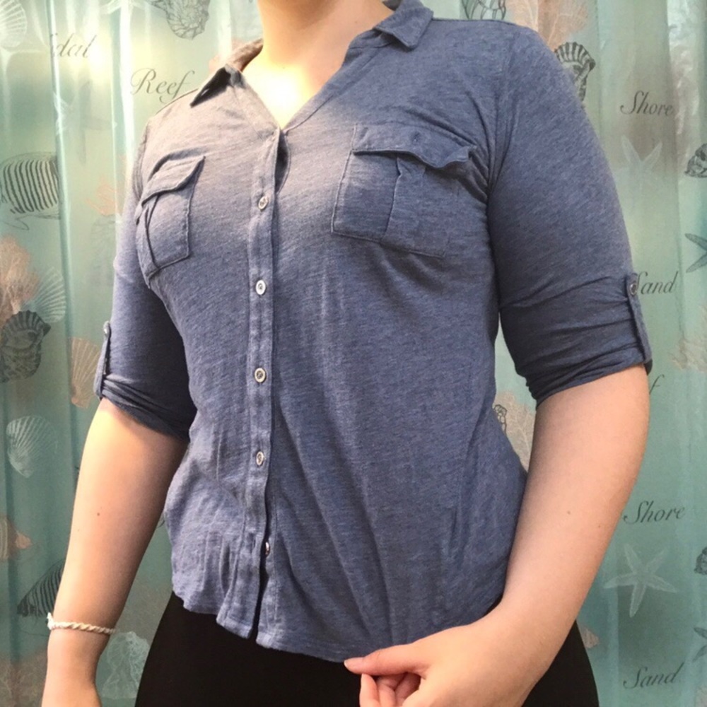 Light navy blue button up shirt